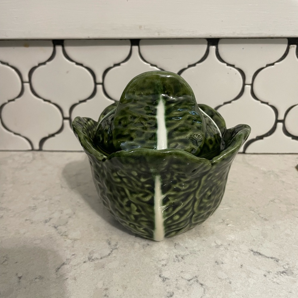Green Cabbage Ceramic Bowl